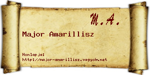 Major Amarillisz névjegykártya